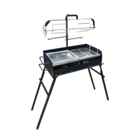 Barbecue portable au charbon de bois en acier thermolaqué, amovible, pour fêtes en extérieur et jardins, vente en gros, commande tactile