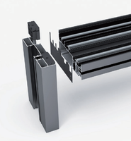 Cuisine extérieure horizontale de luxe au design minimaliste, avec cadre en alliage d'aluminium et verre trempé triple double vitrage résistant aux intempéries