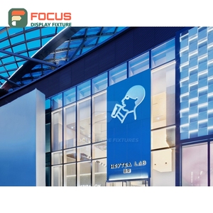 Comptoir de service de café grand format avec étagère vitrée, zone pour couvercles de tasses et condiments, comptoir de café commercial - Product Image 1