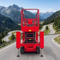 Promotion : Plateforme élévatrice à ciseaux électrique de 14 mètres, construction en acier au manganèse, capacité de 113 kg, système de levage hydraulique sur chenilles