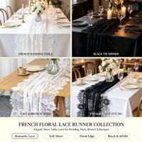 Chemin de table en dentelle blanche en polyester durable, écologique et moderne de haute qualité pour les mariages et les événements