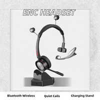 ENC pour casque Bluetooth avec microphone antibruit Base de charge de Style bandeau sans fil pour centres d'appels