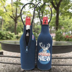 Custom Wine <b>Bottle</b> Cooler Covers Neoprene Insulated Beer <b>Bottle</b> Holder with Zipper - Product Image 5