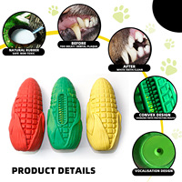 Jouet pour chien en caoutchouc durable, en forme de maïs, résistant aux morsures, pour nettoyer les dents, pour chiens de taille moyenne et grande