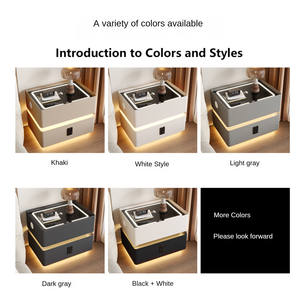 Comodino Intelligente Semplice e Moderno, Lussuoso Comodino Smart per Camera da Letto, Mobile in Legno Massello con Serratura - Product Image 3