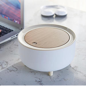 Poubelle en plastique YHYP pour salon, style luxe léger, haut de gamme, grande capacité, sur pieds, aspect bois, pour la maison - Product Image 2