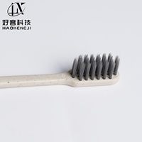 Brosse à dents de voyage biodégradable en paille de blé, à poils souples, jetable, pour hôtels et chambres d'hôtes (vente en gros)