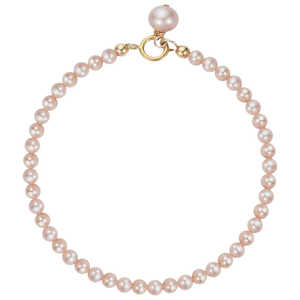 Bracelet WENCHI en perles d'eau douce roses et violettes presque rondes de 3-4 mm, plaqué argent, or 18 carats, environ 17 cm de long, cadeau naturel - Product Image 2