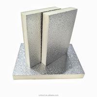 Panneau de conduit d'air pré-isolé PIR résistant au feu classe 0, double face en aluminium. Système de ventilation HVAC avec isolation thermique en feuille métallique