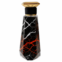 Flacon de parfum cylindrique en verre haut de gamme personnalisé avec motif marbré, finition mate, impression sérigraphique, vaporisateur