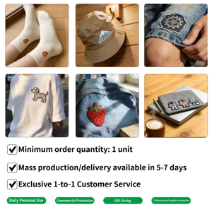 Heiß begehrte, individuell gestaltbare, aufbügelbare gewebte DIY-Stoffpatches – Großhandel für Markenlogos und gewebte Wärmeübertragungsaufnäher für Applikationen auf Kleidung - Product Image 3