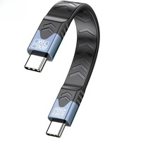 Cable USB 5 Tipo C de Función Completa FPC, 80 Gbps, 16K, PD 240 W, Thunderbolt 3/4/5, para iPhone y Portátil, Corto de 13 cm, Cable de Datos SSD