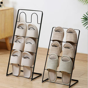 Kunden spezifische klappbare Eingangs bereich Schuhe Lagerung Organizer Metall Eisen Hausschuhe Regal - Product Image 2