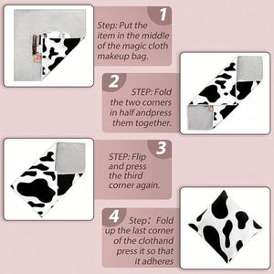 Makeup <b>Bag</b> for Self-Adhesive Magic Cloth - Makeup Organizer - Travel Make up <b>Bag</b> Self-Adhesive Cloth Cosmetic <b>Bag</b> - Product Image 4