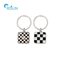Automobile course voiture de course formule F1 Checker drapeau Llavero porte-clés porte-clés porte-clés personnalisé vérificateur porte-clés