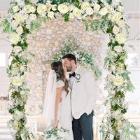 Arche de mariage, décoration de porte d'entrée, clôture pour fête, fleurs artificielles en vigne de roses, en plastique moulé par injection