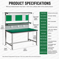 Table d'inspection métallique professionnelle, établi de laboratoire électrique pour atelier scolaire et réparation de téléphones portables