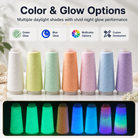 Fil à broder phosphorescent pour vêtements de rave, tapisseries de fête sous lumière noire, points d'accentuation, polyester recyclé écologique, long