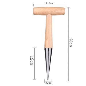 Punzone da Giardino <span class=keywords><strong>in</strong></span> Metallo con Manico <span class=keywords><strong>in</strong></span> Legno, Seminatore Manuale per <span class=keywords><strong>Semina</strong></span>, Trapianto di Piante, Piantumazione di Bulbi e Scavo - Product Image 2