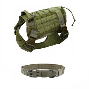 Chaleco Táctico para Perros, Arnés de Entrenamiento Mediano y Grande con Cierre de Botón, Conjunto de Correa de Collar de Perro <span class=keywords><strong>K9</strong></span> de Camuflaje de Nailon para Exteriores - Product Image 2