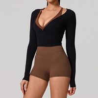 Cárdigan de Yoga con Logotipo Personalizado para Mujer, Cuello en V, Lazo en la Espalda, Manga Larga, Secado Rápido, Suave, de Rayón, para Entrenamiento Deportivo