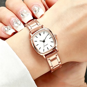 Montre-bracelet décontractée pour femme, élégante, à cadran carré, mouvement à quartz, bracelet fin en métal, avec index simples - Product Image 2