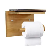Wall Mounted Toilet Roll Paper Towel Holder with Shelf for Mobile Phone