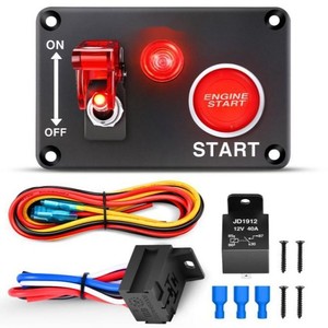 Wc Ignition Switch Panel 12V 40A Relay With Wiring Harness For Car Rv Modification - Product Image 1