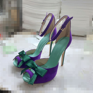 2022 primavera nuovo arrivo multicolore in pelle punta aperta sandali <span class=keywords><strong>tacco</strong></span> alto Bowknot t-bar cinturino alla caviglia <span class=keywords><strong>scarpe</strong></span> col <span class=keywords><strong>tacco</strong></span> per le donne - Product Image 2