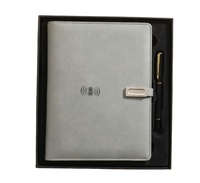 2024 personnalisé A5 Power Bank planificateur de charge couverture en cuir couverture rigide agenda ensemble de cahiers avec fonction de charge sans fil USB 16G