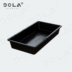 Chất lượng cao siêu thị nhựa thịt khay <span class=keywords><strong>butcher</strong></span> nấu chín thực phẩm tươi sống hiển thị khay màu đen cho không khí lạnh Tủ đông cửa hàng thiết bị - Product Image 5