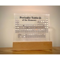 Benutzer definierte Chemica Perioden system mit echten Elementen im Inneren mit LED-Basis Acryl Display Racks für Schüler Lehrer Geschenke