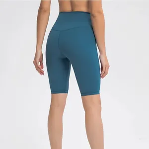 Celana pendek Yoga Lyrca Push Up seksi musim panas 80% nilon 20% celana pendek Gym spandeks dengan saku dalam belakang untuk kebugaran wanita lari