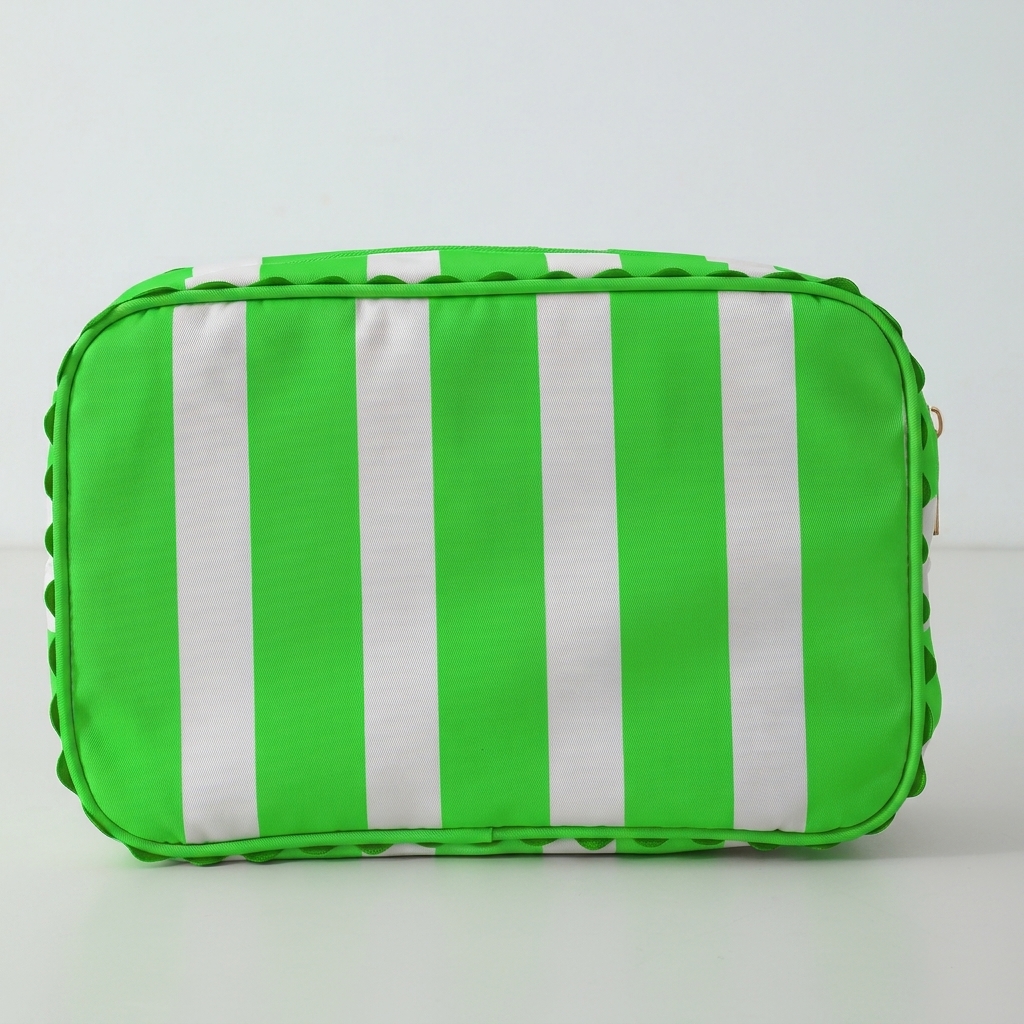 Lime Green and White Stripes