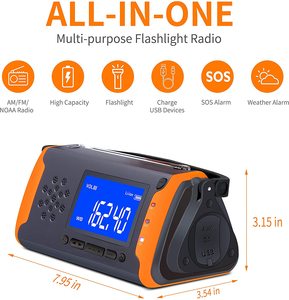 Radio di Emergenza Multifunzione MEDING MD-097 con Ricarica Solare e Funzione Radio Internet - Product Image 2