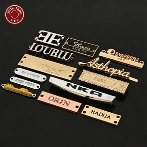 JACK FANG Metal Garment Labels 3D Embossed Logo Rectangle Shape Custom Brand <b>Name</b> <b>Tags</b> for Clothing Accessories - Product Image 3