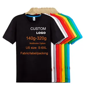 Bán Hot Chất Lượng Cao Men Đen Trắng Colors Trống 100% Lược Cotton Ngắn Tay Áo O-cổ Custom Logo In Ấn Unisex T Áo Sơ Mi