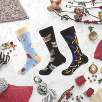 Chaussettes décontractées pour hommes en coton de haute qualité, design amusant et coloré, caractéristique absorbant la transpiration, chaussettes tendance et cool