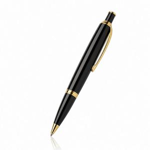 Stylo publicitaire d'entreprise haut de gamme en métal avec finition dorée, personnalisable, à bille rotative et rétractable, vente en gros - Product Image 3