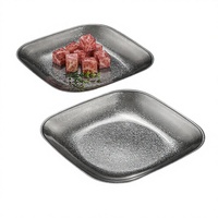 Assiette à dîner carrée rétro en acier inoxydable de luxe YolecenCustom Laitu, vaisselle, assiette à steak, à pâtes, à dessert, vente en gros