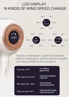 Sèche-cheveux ionique sans pales à affichage LCD, fixation murale, 1700W, 3 vitesses, silencieux, super haute vitesse, avec filtre amovible