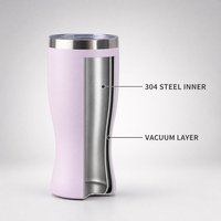Gobelet de voiture isotherme en acier inoxydable à double paroi, forme cintrée, 450 ml, en acier 304, isolation sous vide, pour voyage et sport, vente en gros usine