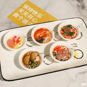 BSBH Popular Restaurant Simulation Food Keychain Noodles Keychain Custom Food Pendant Keychain