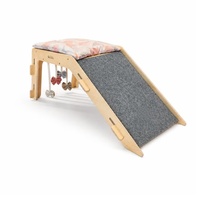 Tapis à gratter pour chat, rampe à gratter pour chat, aire de jeux en bois pour chat, planche à gratter pour chat avec lit à gratter et jouets sensoriels