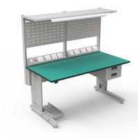 Table de travail antistatique modulaire ESD avec moteur pour entrepôt et atelier de fabrication électronique, en acier laminé à froid