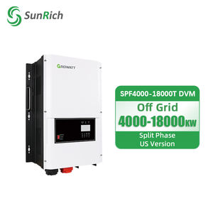 Système d'énergie solaire hors réseau <span class=keywords><strong>Growatt</strong></span> version américaine SPF12000T DVM-MPV, onduleur <span class=keywords><strong>12</strong></span> <span class=keywords><strong>kW</strong></span>, onduleur solaire biphasé 120/240, 48 V - Product Image 1