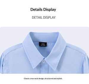Chemise/<span class=keywords><strong>Blouse</strong></span> en <span class=keywords><strong>coton</strong></span> bleu de haute qualité pour garçons, personnalisable en gros, à manches longues, uniforme scolaire pour spectacle - Product Image 3