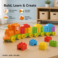 Jouet de train à blocs préscolaire, blocs de construction ABC numérotés, ensemble ferroviaire éducatif à bords arrondis, programme de cadeaux en gros