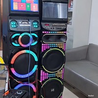 Système de sonorisation KTV portable RSD 12 pouces avec haut-parleur vidéo en bois haute puissance alimenté par batterie pour karaoké et danse carrée, avec télécommande
