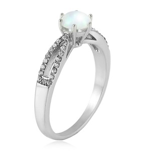 yunnique <b>Opal</b> Gemstone <b>Ring</b> Adjustable Wedding Band Prong Setting Women's Engagement Jewelry - Product Image 4